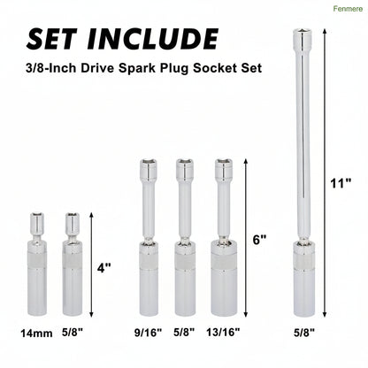 6PCS 3/8" Drive Magnetic Spark Plug Socket Set