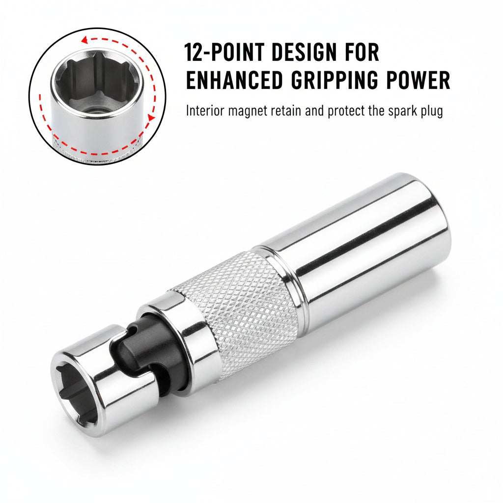 6PCS 3/8" Drive Magnetic Spark Plug Socket Set